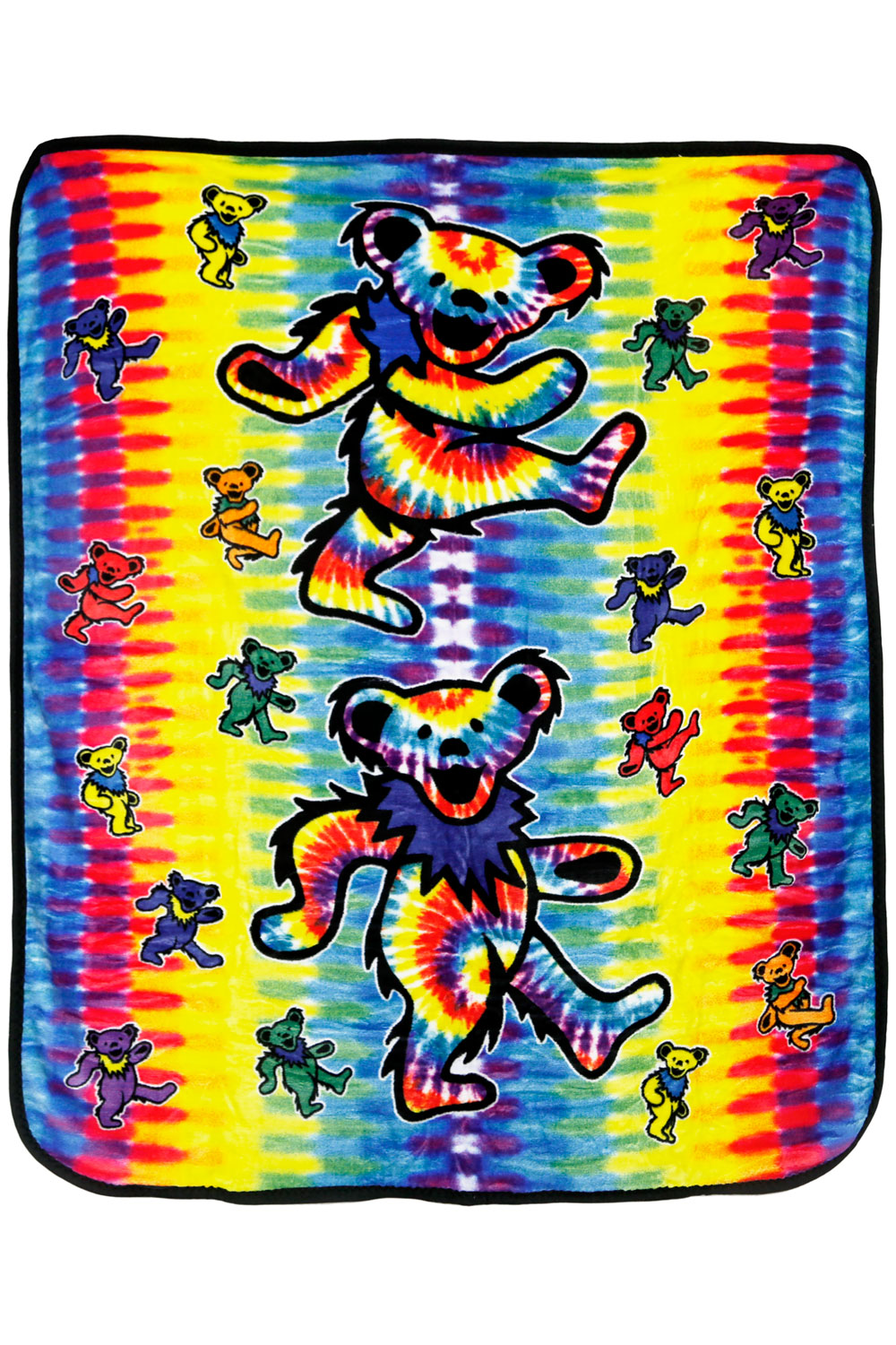 Grateful Dead Tie Dye Bears Fleece Throw Blanket