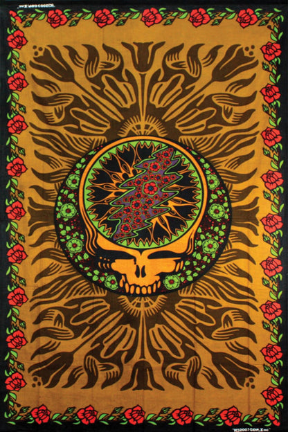 3D Grateful Dead Brown SYF & Roses Tapestry