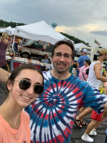 Red Wild and Blue Spiral Tie Dye Shirt