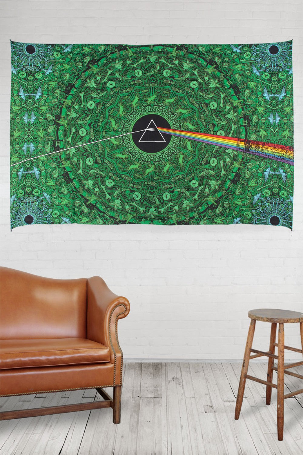 Pink Floyd The Dark Side of the Moon Lyrics Green Tapestry - Art by Chris Pinkerton