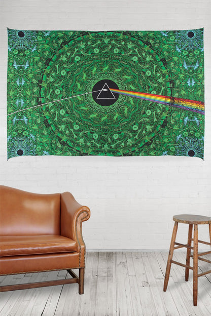 Pink Floyd The Dark Side of the Moon Lyrics Green Tapestry - Art by Chris Pinkerton - eDeadShop