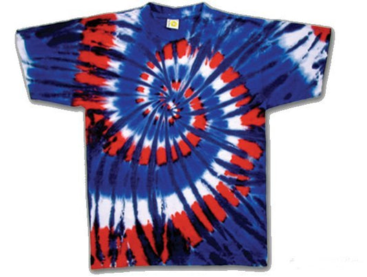 Red Wild and Blue Youth tie dye t-shirt