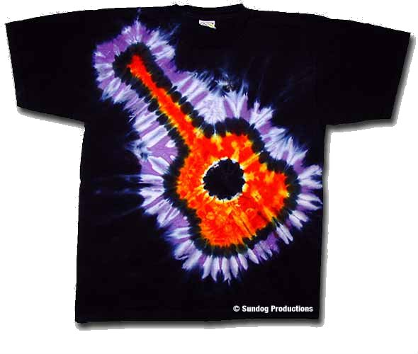 Flaming Guitar tie dye t-shirt