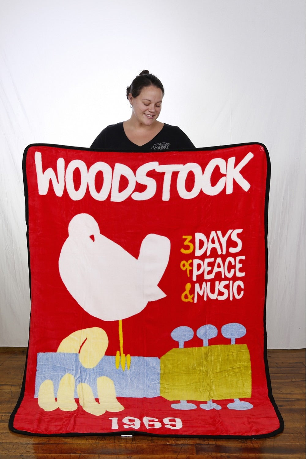 Woodstock Fleece Throw Blanket 1969 Logo - eDeadShop