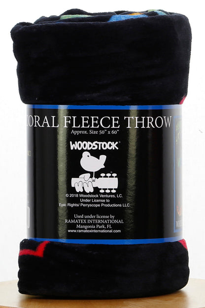 Woodstock Fleece Throw Blanket 3 Days Of Peace - eDeadShop
